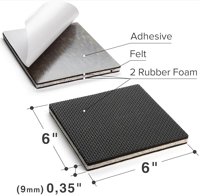X-PROTECTOR Non Slip Furniture Pads – 4 PCS Premium Furniture Grippers 6"! Best SelfAdhesive Rubber Feet Furniture Feet – Ideal Non Skid Furniture Pad Floor Protectors – Keep Furniture in Place!