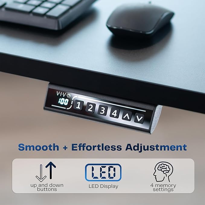 VIVO Electric 63 x 32 in Standing Desk, Memory Height Adjustment, 1B Series, Holds 220 lbs, Dark Gray Top Gray Frame, DESK-KIT-1G1G