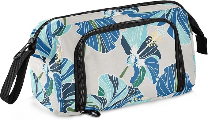 Bolaz Big Capacity Pencil Pen Case Pouch Bag School College Office Organizer for Teens Girls Adults Student-Blue Flower Pattern