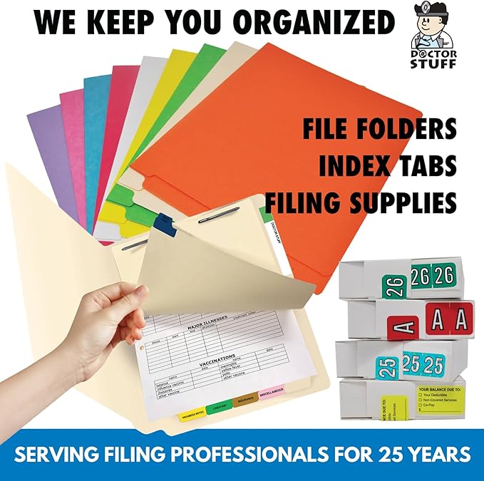 2026 Year Labels, Doctor Stuff 2026 Chart Stickers, Gray Color Coded, S & W/Acme Style, USA Made Year Stickers for End Tab File Folders, 500/Roll, 1 Roll, 3/4" x 1-1/2"