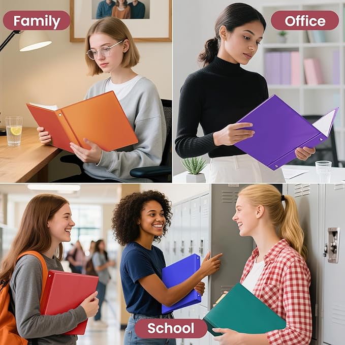 SUNEE 3 Ring Binder 3 Inch 1 Pack, Clear View Binder Three Ring PVC-Free (Fit 8.5x11 Inches) for School or Office Supplies, Orange