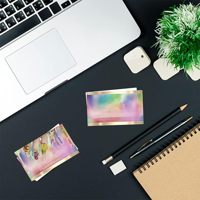 Custom Business Cards Personalized Business Cards for Small Business 300gsm Matte Paper Front & Back Sides Printed 3.5" x 2" - Nails Artist Template