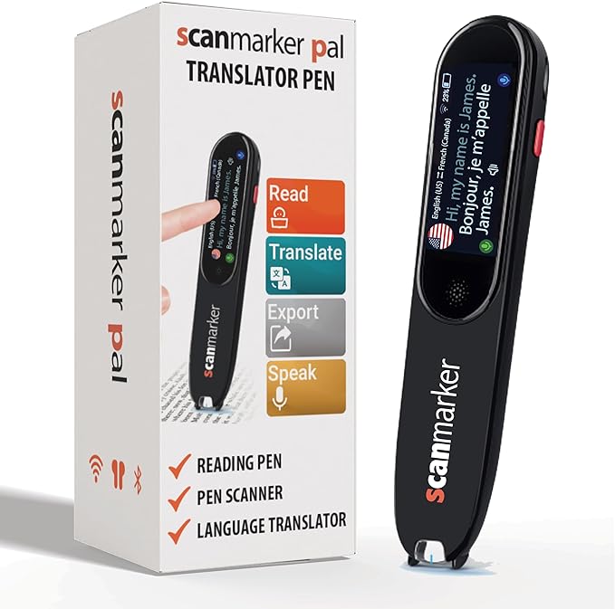 Scanmarker Pal - Translation Pen & Reading Pen for Language Learners, Dyslexia & Learning Difficulties | Translator Pen for 100+ Languages