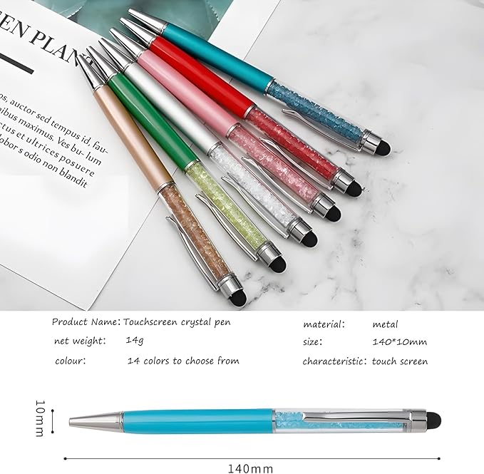 Yucold Customized Pens with Name/Logo - Touch Screen Stylus Ballpoint Pen, Perfect for Weddings, Business & Personalized Gifts (Multicolor,200)