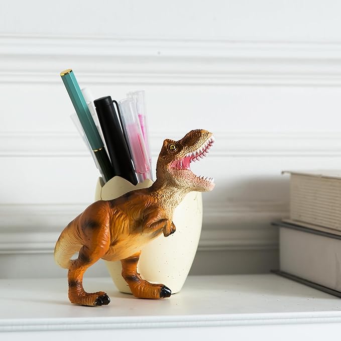 Banllis Dinosaur Pen Holder & Pencil Holder for Desk, Trex Desk Accessories Jurassic Park Office School Supplies, Dino Toothbrush Holder, Idea Gifts for Adults Kids Women Men