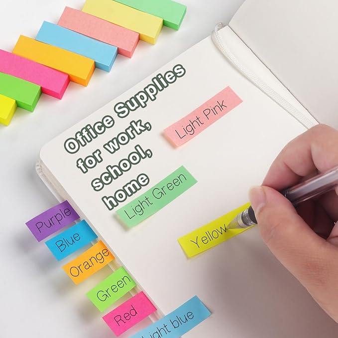 30 Pads 0.5x1.8 Sticky Notes Flags Tabs Page Markers 10 Bright Color Sticky Index Tabs Page Flags 80 Sheet/Pad