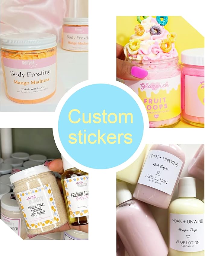 Custom 100-500 Stickers with Logo & Text, Business & Thank You Labels (5x4 Inch, Fancy Frame)