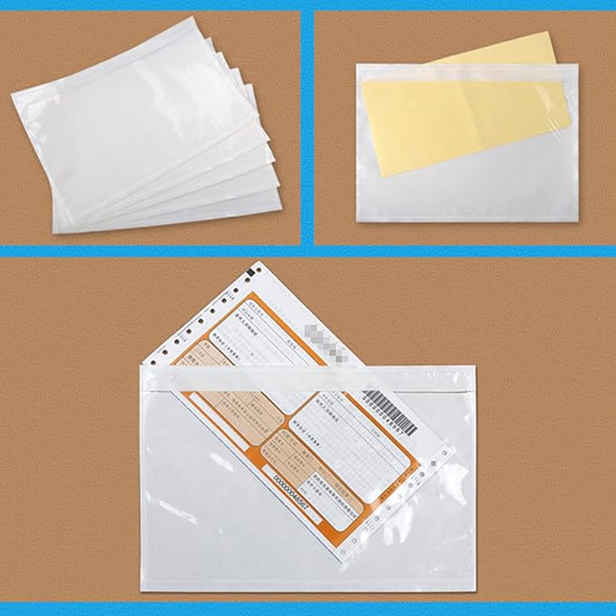 Coopaty 6" x 9" Adhesive Packing List Envelopes Clear Plastic Mailing Shipping Envelope Pouch (100 Pack)