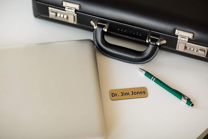 Custom Engraved Name Tag Badges – Personalized Identification with Pin or Magnetic Backing, 1 Inch x 3 Inches, Claret/White