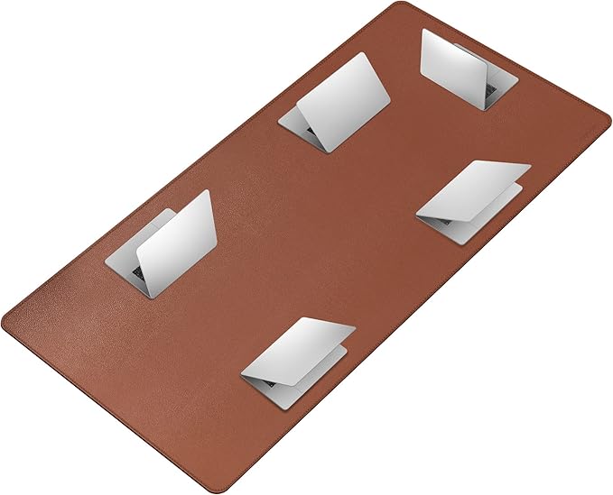 CENNBIE Leather Desk Mat, 71" x 35.5" Extra Large Desk Pad Blotter Protector, Extended Non-Slip Table Pad, Waterproof PU Leather Desk Mat on top of desks Large for Office and Home (Brown)