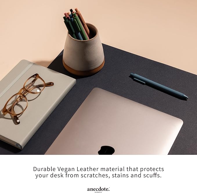 ANECDOTE Vegan Leather Desk Pad - 31.5"x17" Desk Mat for Your Office. This Quality Large Mouse Pad has Chic Elegance, Professional Look & Satisfying Touch - The Perfect Leather Mouse Pad for You!