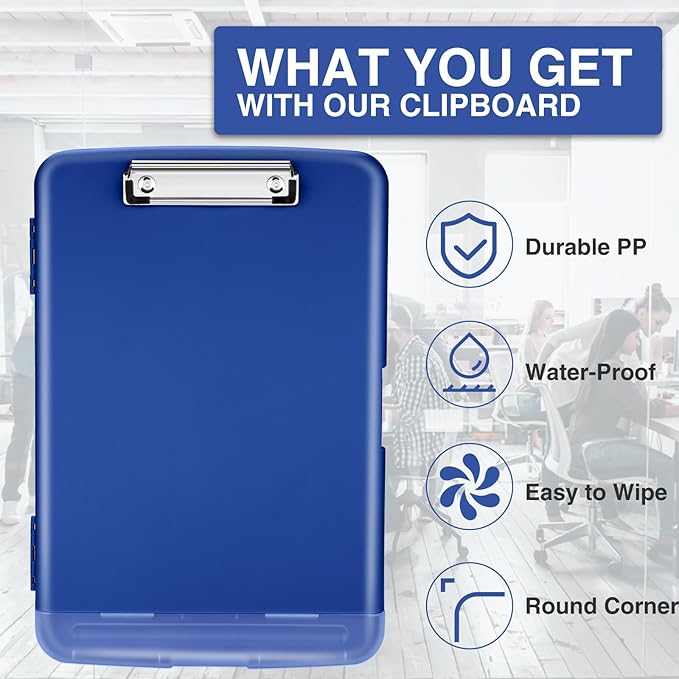 Sooez Clipboards with Storage, High Capacity Clip Boards 8.5x11 with Storage, Heavy Duty Nursing Clipboard Folder, Plastic Clipboard with Pen Holder for Women Teachers Work, School & Office Supplies