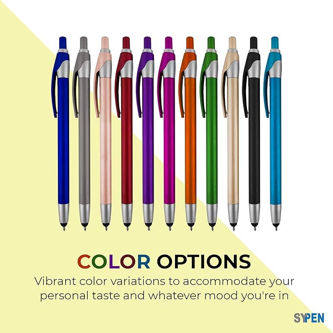 Personalized with Your Custom Logo or Text Pens-Pack of 300- for Marketing, Parties, and Events, 2 in 1 Capacitive Stylus & Ballpoint Pen Compatible with Touchscreen Devices, Black Ink,Purple Pens