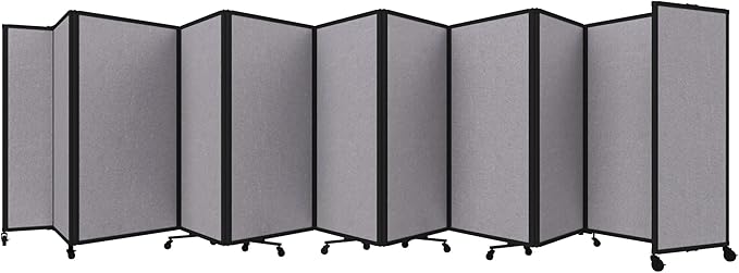 Versare Room Divider 360 Portable Wall Partition | Folding Panels | Large Freestanding Divider | Locking Wheels | Temporary Room Separator