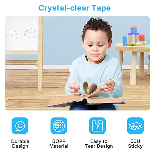 OWLKELA 36 Rolls Transparent Tape Refills, Clear Tape, All-Purpose Transparent Glossy Tape for Office, Home, School