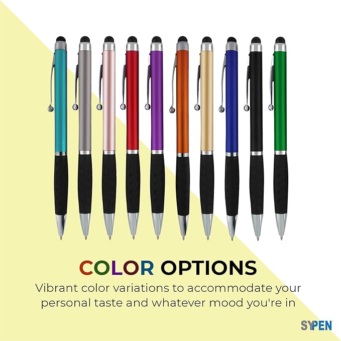 SyPen Personalized Stylus Pens With your Custom Logo or Text -300 Pack Bulk-for Businesses, Parties, and Events, 2 in 1 Ballpoint Pen & Stylus for Touchscreen Devices, Green Barrel, Black Ink
