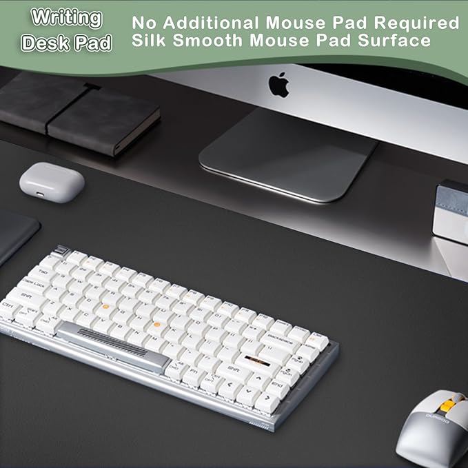Boutilon Leather Desk Pad Protector,Non-Slip Mouse Pad,Laptop Desk Pad,Office Mouse Mat,Waterproof Leather Desk Blotter,Desk Writing Pad for Office and Home (XXXL-Black,47"x 24")