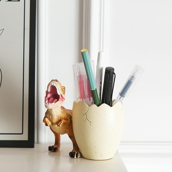 Banllis Dinosaur Pen Holder & Pencil Holder for Desk, Trex Desk Accessories Jurassic Park Office School Supplies, Dino Toothbrush Holder, Idea Gifts for Adults Kids Women Men
