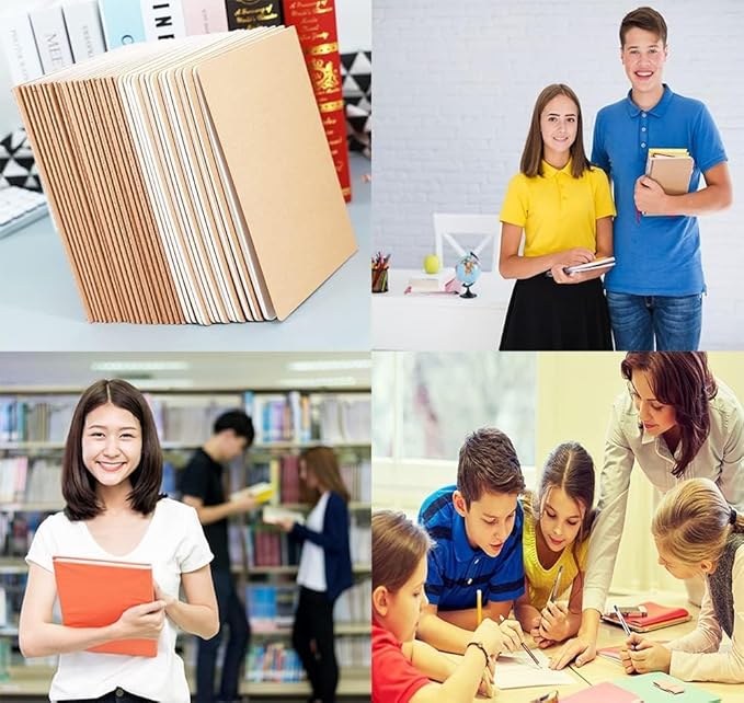 48 Pack Notebook Journals for Travelers, Students and Office, Writing Diary Subject Notebooks Planner with Thick Paper, 60 Pages, 30 Sheets, 8.3x5.5 inch, A5 Size, Travel Journal Set.(Lines)