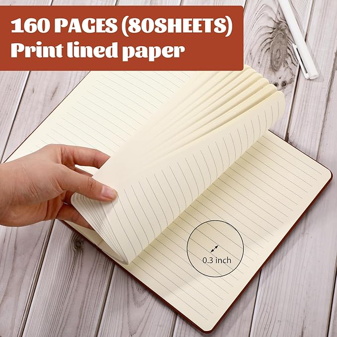 Honoson 20 Pack Lined Journal Notebooks A5 Hardcover Executive Notebook 5.5" x 8.3" PU Leather Wide Ruled Journals Bulk with Elastic Band for Home Business Office School Supplies(Black, Navy, Brown)