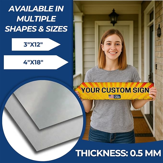 Custom Right Arrow Metal Sign by DC | Directional Signs for Indoor & Outdoor Use | Personalized Rust-Free Metal Yard Display | Customized Weatherproof Road Arrow Marker | Multiple sizes | Made in USA