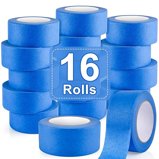 NEOACT 16 Rolls Painters Tape 2 Inch Wide,Multi-Surface No Residue Blue Masking Tape for Walls Painting,Packing,Labeling,DIY Crafts,2 Inch x 55 Yards(880 Yards Total)