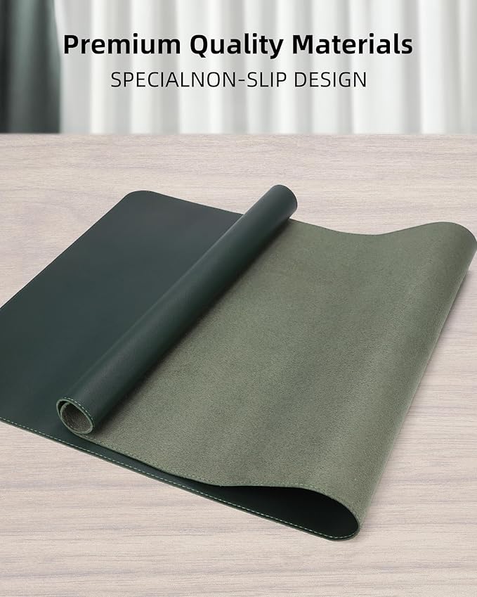 Large Desk Mat55 x24 - Premium Non-Slip Desk Pad, Waterproof and Scratch-Resistant Office Desk Protector, Large Desk pad Workspace Mat for Home and Office(Dark Green)