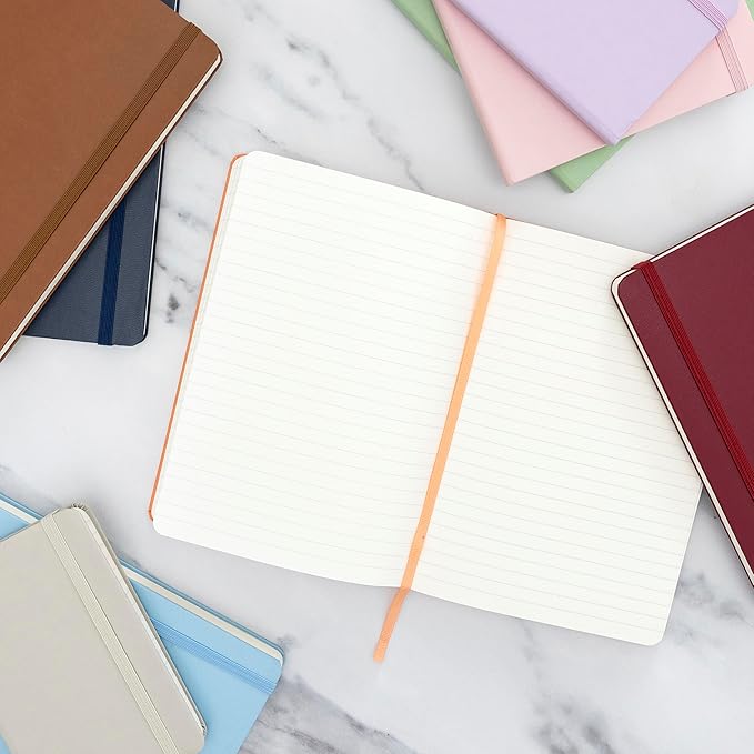 PAPERAGE Lined Journal Notebook, (Blush), 160 Pages, Medium 5.6 in x 8 in - 100 GSM Thick Paper – Hardcover Journaling Notebook for Work, School & Note Taking