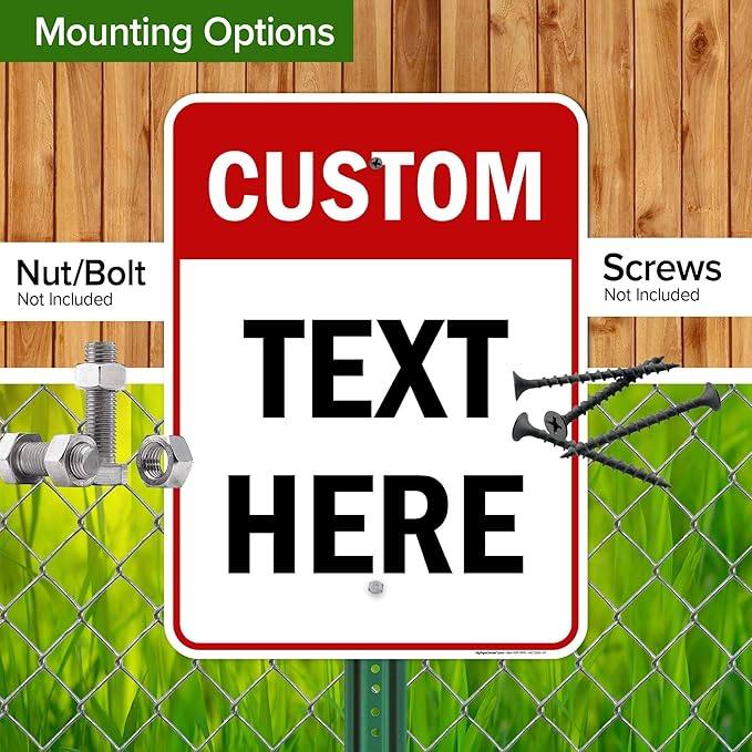 Custom Sign, Custom Sign for Business, Indoor/Outdoor use. 18x24 Inches, Rust Free .063 Aluminum, Fade Resistant, Made in USA by My Sign Center (Header)