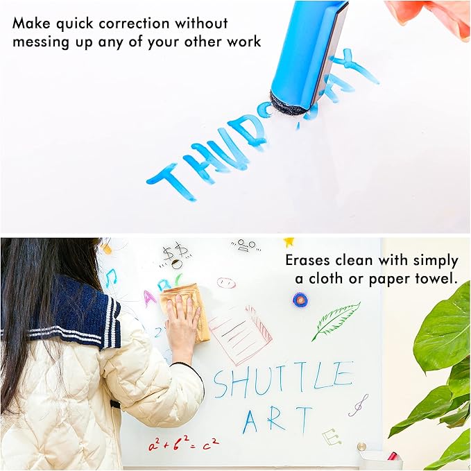 Shuttle Art Dry Erase Markers, 25 Pack 20 Colors Whiteboard Markers,Bundled with 5 Extra Black, Fine Tip Markers for Kids,Perfect for Writing on Dry-Erase Surfaces,School Office Supplies