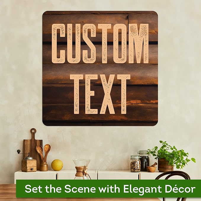 Custom Sign, Custom Street Sign, 11 Font Colors, 13 Font Styles, 4 Hole Options, 22 Sizes, 30x30 Inches, Rust Free DiBound, Fade Resistant, Made in USA by My Sign Center (Vintage Wood)