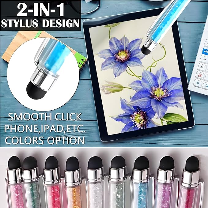 Yucold Customized Pens with Name/Logo - Touch Screen Stylus Ballpoint Pen, Perfect for Weddings, Business & Personalized Gifts (Peacock Green,30)