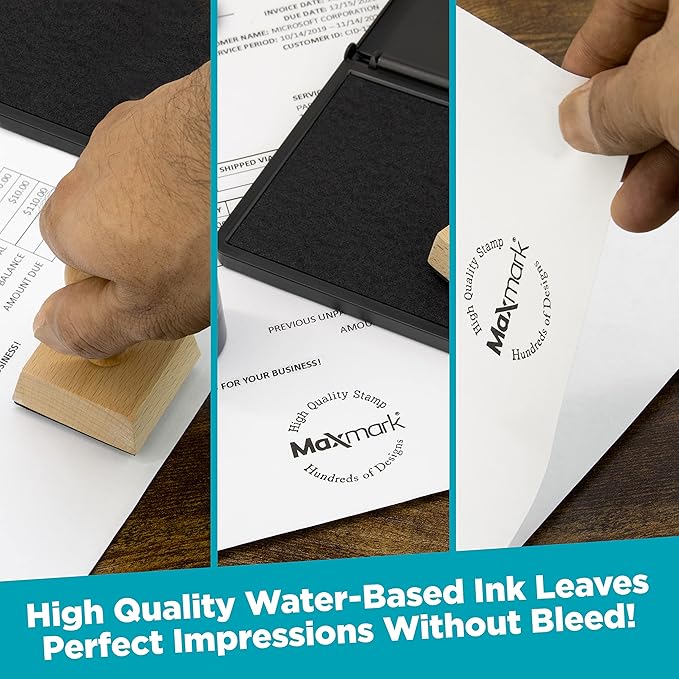 MaxMark Premium Refill Ink with Control Tip Bottle for Self-Inking Stamps, Red Color - 2 oz.