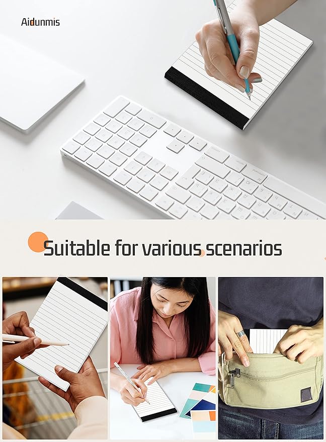 Small Notepads 4x6 for Office 6 Pack Pocket Note Pads 4x6 for Reminders and Notes Writing Pads of Work Memo Pads Lined Paper for Home Note Pads for Household to Do List Scratch Pads 30 Sheets Each