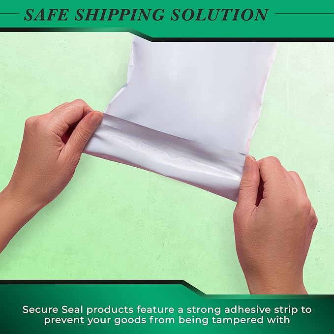1000 Pack Secure Seal White Poly Mailers Shipping Bags - Safe Shipping with 9x12 Mailers Poly Bags - E-Commerce Poly Bags for Shipping - Self Sealing 2 Mil Poly Shipping Envelopes