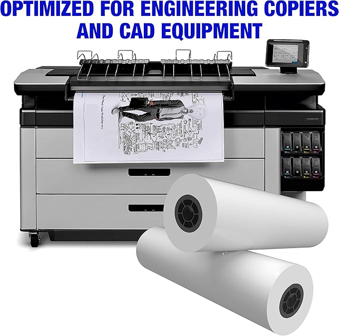 Alliance Wide Format Paper Rolls Bond Engineering (20lb | 2 Rolls, 22 In x 500 Ft | 3" Core)