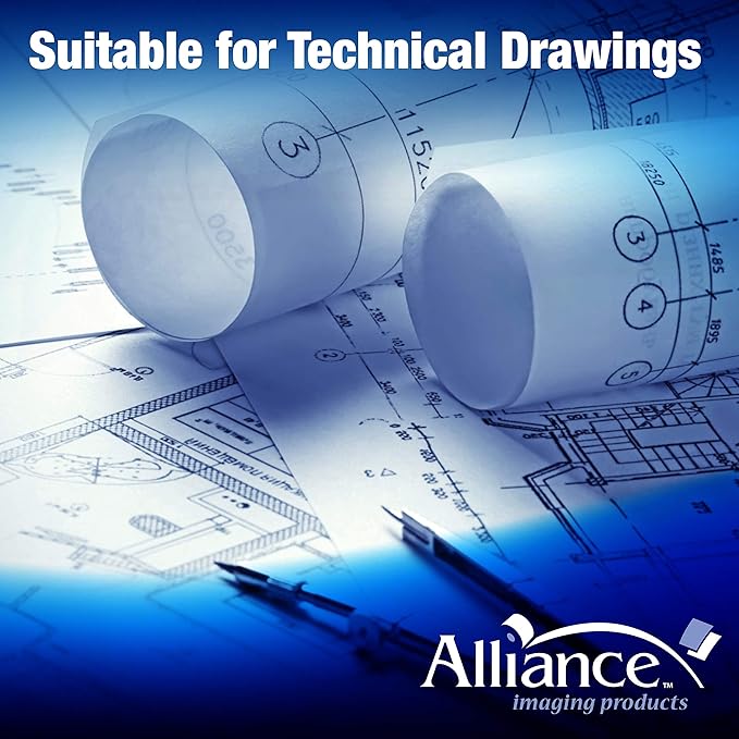 Alliance Wide Format Paper Rolls Bond Engineering (20lb | 90 Rolls, 15 In x 500 FT | 3" Core)