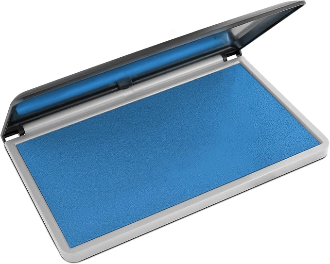 MaxMark Large Premium Sky Blue Ink Stamp Pad - 3.5" x 6.25" - Quality Felt Pad
