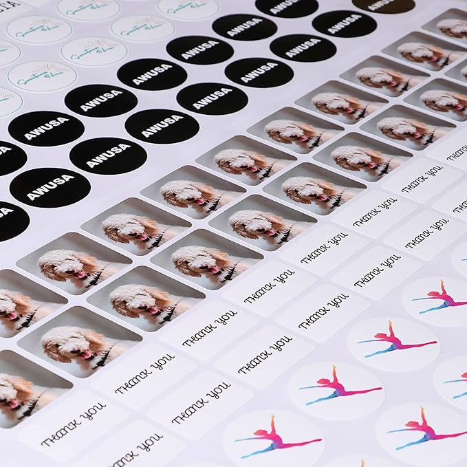 Custom Stickers Personalized Labels - Customized Stickers with Any Design Image Logo Text,Custom Stickers for Business Logo,Custom Thank You Label Stickers,100 Labels (Heart,3.5"x3.5")