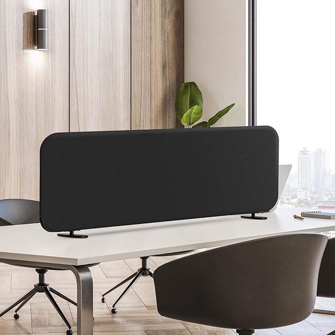 DECOLAB Desk Divider, Movable Desk Panel Privacy Partition for Home Office, Student, Classroom, Study, Free Standing, Scratch Resistance, 48"x18", Midnight