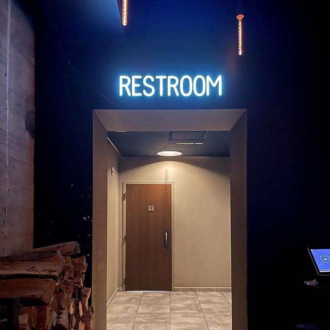 SpellBrite KITCHEN Sign | Directional Sign with Neon Look, Blue LED Light Source | 25.1" x 6.3"