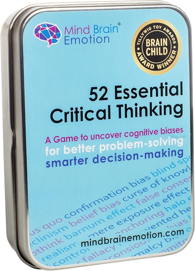 52 Essential Critical Thinking: Smart Flash Cards to Uncover Implicit Biases, Detect Cognitive Biases in Social Media, AI, Writing, Speech, Debate, for Teens & Adults - by Harvard Educator