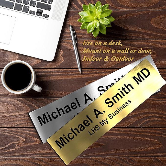 Engraved Custom Door Plate Red Plastic Office Door Sign with Black Letters - Made in USA 2x6 B14